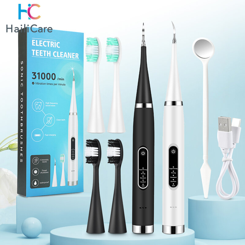 Electric Teeth Whitening Dental Calculus Scaler Plaque Coffee Stain Tartar Removal High Frequency Sonic Toothbrush Teeth Cleaner