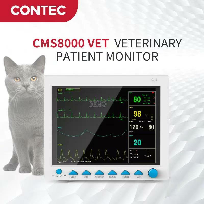 Contec veterinário icu/ccu paciente monitor multi-parâmetro CMS8000-VET spo2, pr, ecg, spo2, nibp, resp, temp