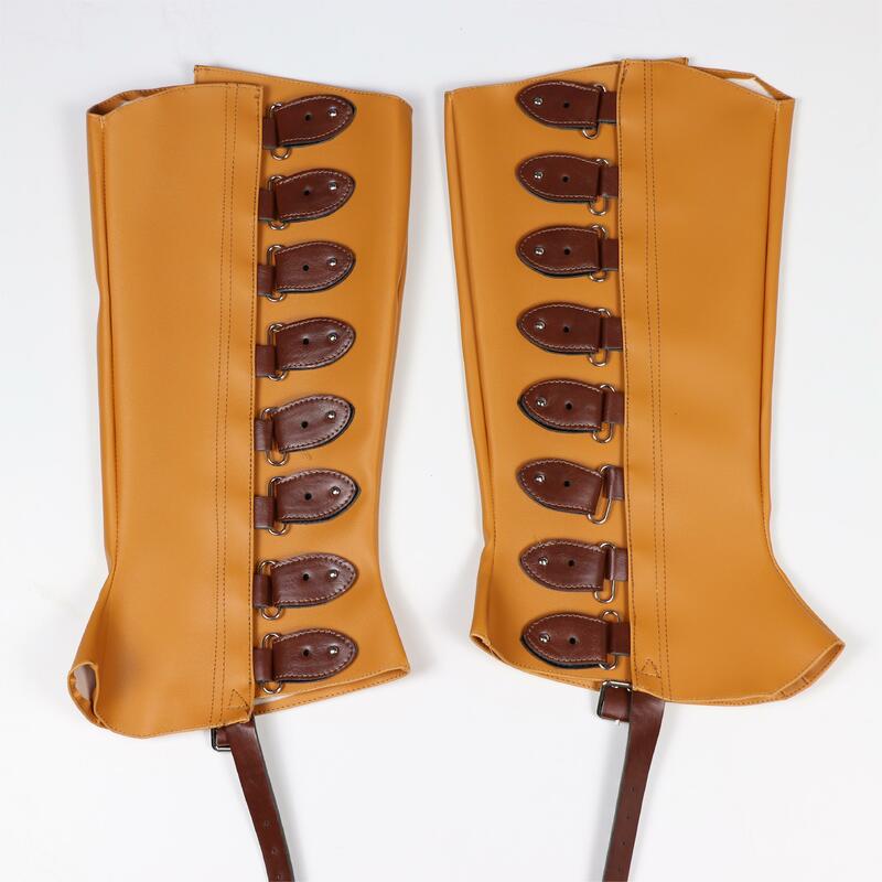 Armadura de pierna de cuero PU Retro Medieval para hombres y mujeres, polaina, Kit de caballero Vikingo, cubierta de botas de jinete, disfraz de Cosplay de Larp