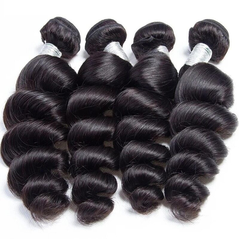 12A Loose Wave Bundles 30 Inch Human Hair Bundles Brazilian Hair Weave Bundles 1/3/4 PCS Human Hair Extensions Natural Black