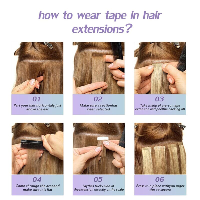 Tape In Human Hair Extensions 100% Remy Natural Human Hair 16-26 Inch Straight Extensions Seamless Skin Weft Adhesive For Women