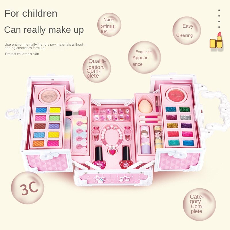 Kinder Make-up Kit für Mädchen wasch bar Make-up Kit mit Kosmetik Fall Kinderspiel Spielzeug Geschenk Geburtstags geschenke