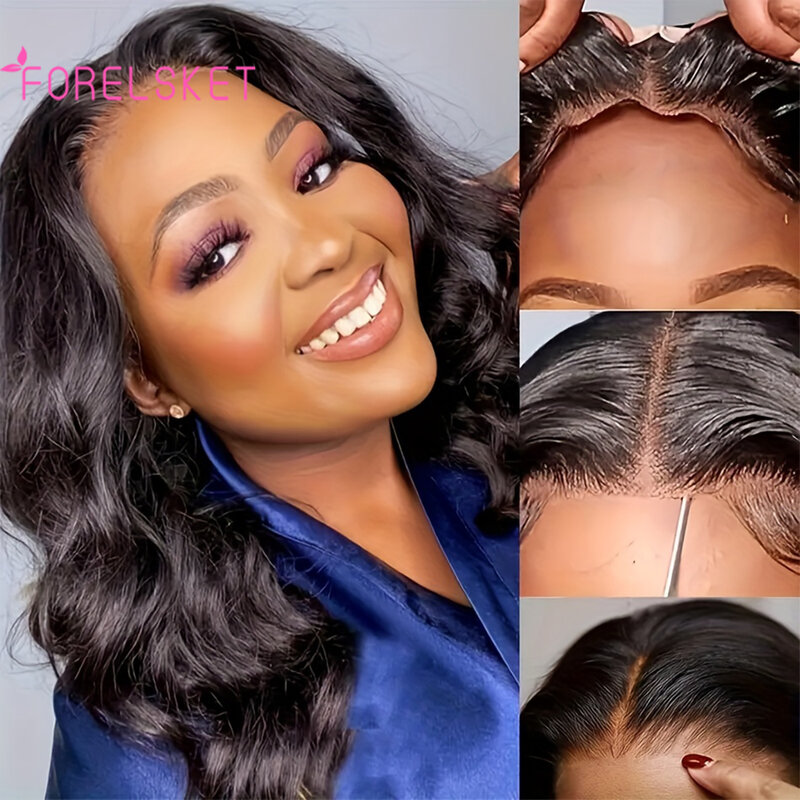 Wear and Go Glueless Bob Wig Human Hair Pre Plucked 4X4 Body Wave 150% Density New Upgraded No Glue Wigs For Black Women 16 Inch