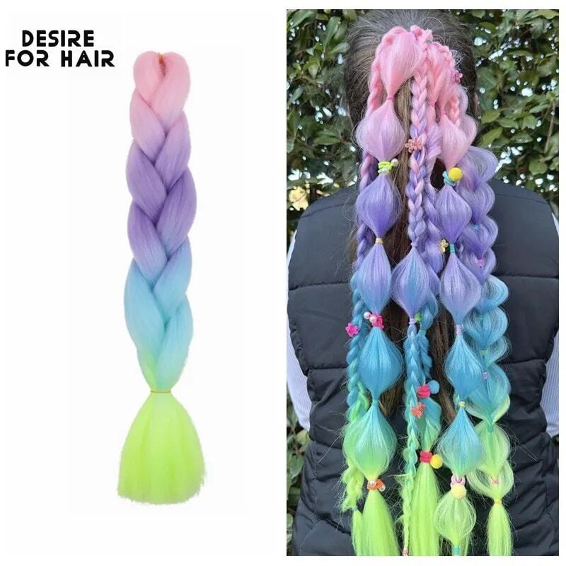 Desire for Hair 24inch 60cm Synthetic Braiding Hair Two Three 4 Ombre Colors Synthetic Hair extensions Jumbo Braids
