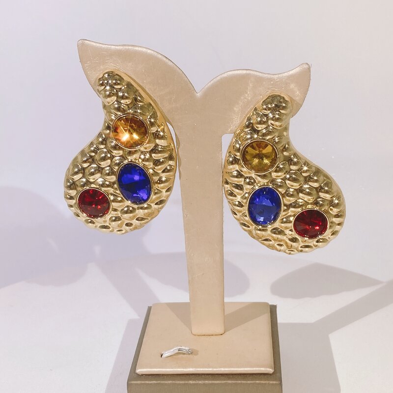 Anting Berlapis Emas untuk Wanita Mode Perhiasan Liontin Anak Perempuan Hadiah Menggantung Menjuntai Eardrop Perempuan Anting Besar Gratis Pengiriman