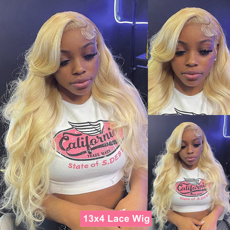 Body Wave Lace Front peruca de cabelo humano para mulheres, perucas coloridas, HD Lace Front, Honey Blonde, 613x6