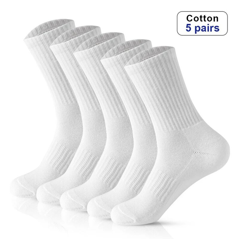 Marca meias de algodão masculino novo estilo meias brancas homens macio respirável esportes meias longas verão inverno para meias masculinas plus size 6.5-11