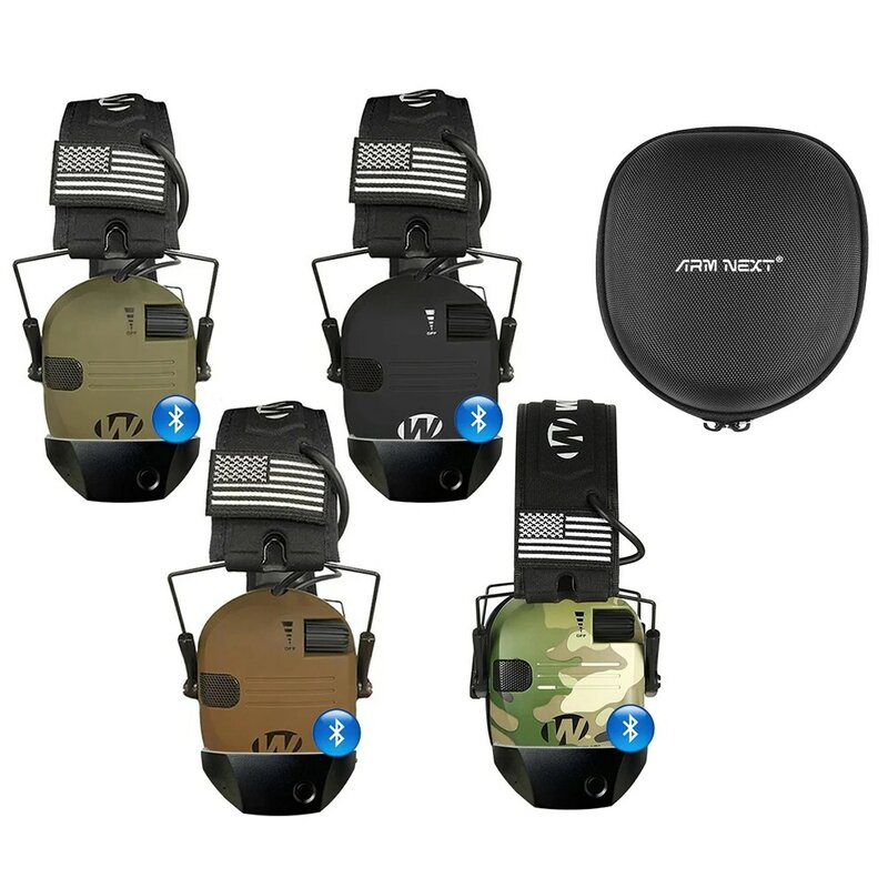 슬림 전자 사격 귀마개, 전술 사냥 청력 보호 헤드셋, 5.1 블루투스 귀마개 어댑터 및 가방