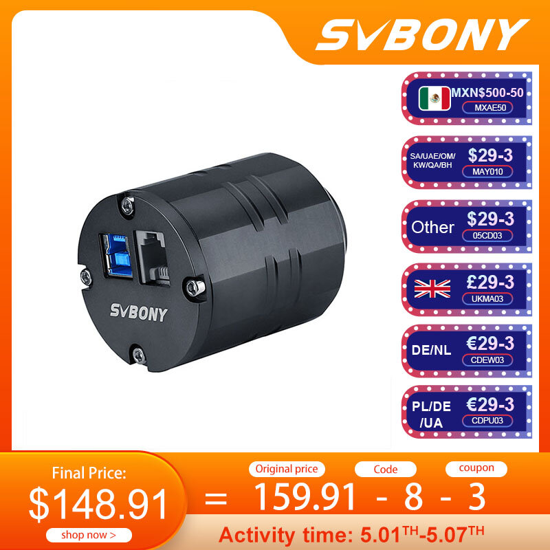 كاميرا توجيه علم الفلك SVBONY-scope للتصوير الفلكي ، 2MP ، USB3.0 ، من SV305 Pro