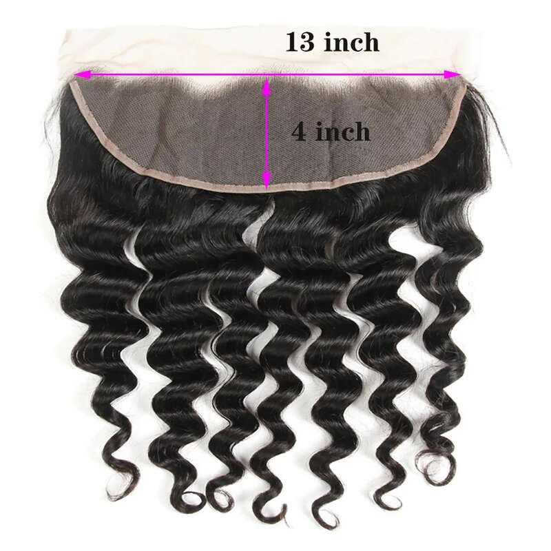 Deep Wave Curly Human Hair Bundles With Transparent 13x4 Lace Frontal Brazilian Extension for Women Weave 3 Bundles With Closure