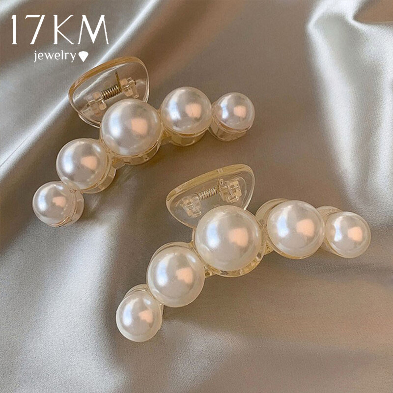 17KM 2/3Pcs Pearl Hairpins  Metal Gold Color Hair Claw Sets Women Plastic Hair Accessories Girls Pincer Barrette Hair Clips 2022