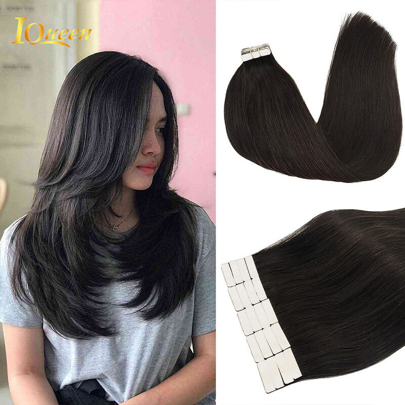 Tape in Hair Extensions Human Hair Black Tape in Extensions Real Human Hair Natural Black  Extensions Straight