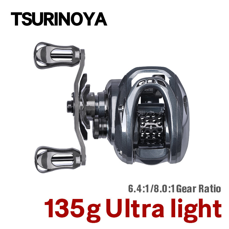 TSURINOYA-超軽量キャスティング釣りリール,135g,超軽量,最大50時間,ジング6.5g,テクノロジー6.4:1 8:1,フィッシングリール