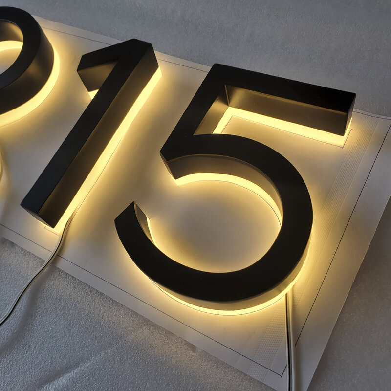 Número de casa personalizado acrílico letras led backlit led carta sinais