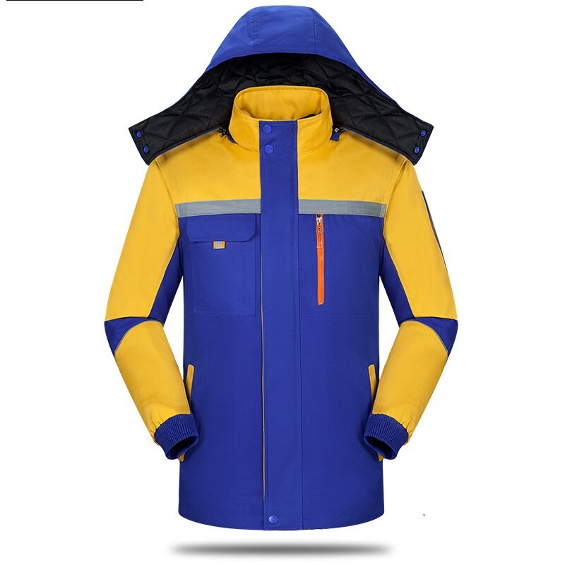 따뜻하고 두꺼운 면 패딩 겨울 작업복 재킷, 양털 벨벳 보온 작업복 내마모성 재킷 2022
