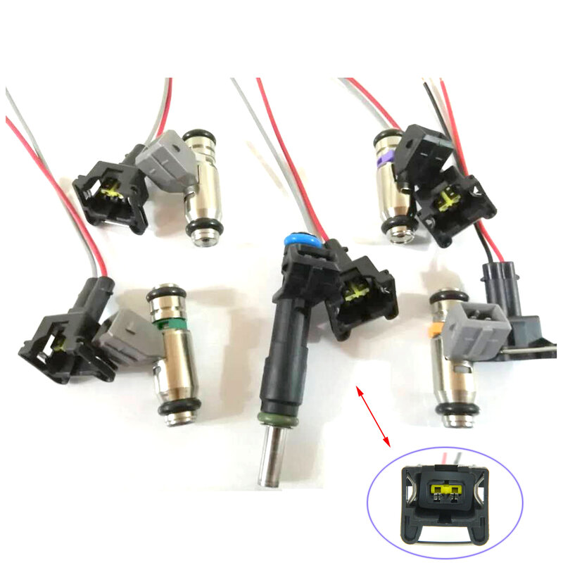 Fuel Injector Connector Fiação Plugs Clips, Impulsionar a válvula solenóide, Fit EV1, OBD1, Pigtail Cut e Splice, 440cc, 650cc, 850cc, 1000cc, x5/10