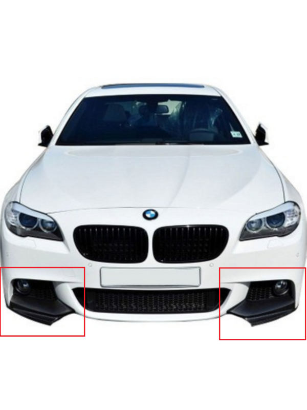 Front Bumper Flap for BMW F10 5 Series M Tech 2010 2017 Splitter Flap Piano Glossy Black Sport Tuning Car Accessories