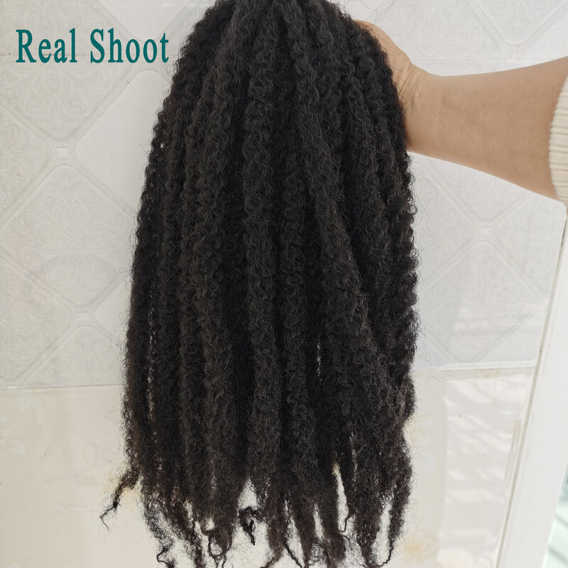 Trenzas de cabello sintético Yaki Marley para mujeres negras, extensiones de cabello trenzado de ganchillo, cabello Afro rizado Yaki, 18 pulgadas