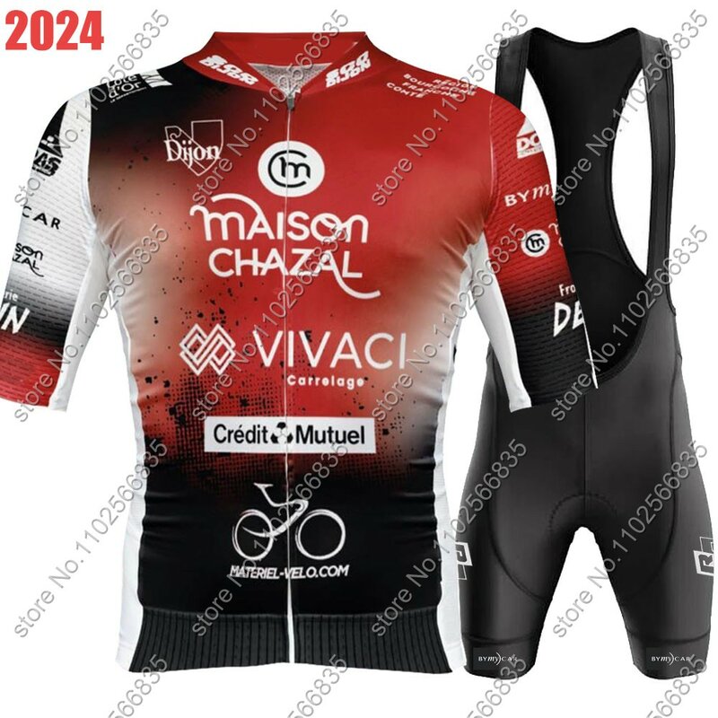 França Equipe Ciclismo Jersey Set para Homens, Manga Curta, França Roupas Vermelhas, Camisas masculinas de Bicicleta de Estrada, Bicicleta Bib Shorts, MTB Maillot, 2022