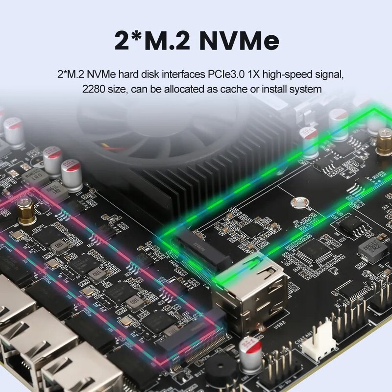 Pentium N6005 Industrial Mini ITX NAS Firewall trasowanie 4x Intel i226-V LAN 2 * M.2 NVMe 6 * SATA3.0 2 * DDR4 DP1.4 HDMI2.0