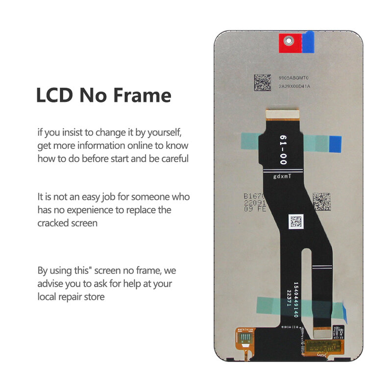 Tela de toque LCD com moldura, montagem digitalizadora, original, honra X8a, CRT-LX1, CRT-LX2, CRT-LX3, 6,7"