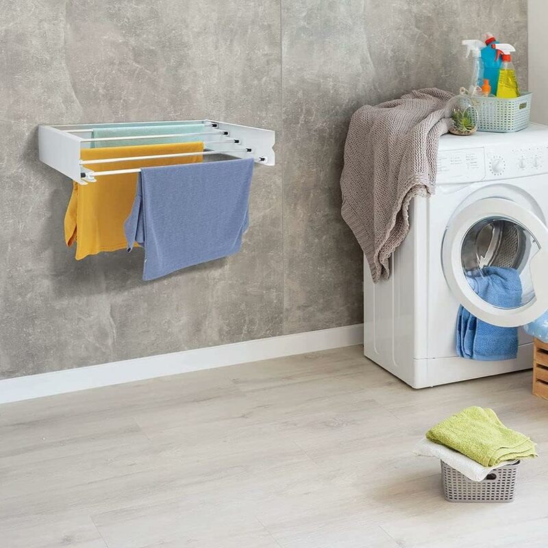 Dora Airy-colgador de secado de ropa plegable, estante de Metal montado en la pared, retráctil, para toallas de baño