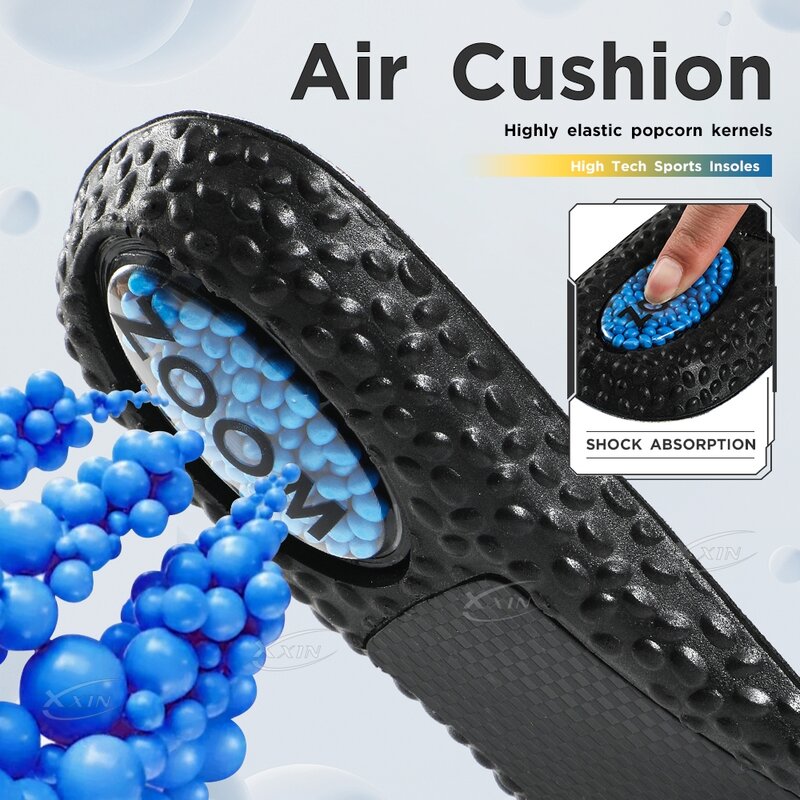 Plantillas deportivas con amortiguación de aire, plantilla de fibra de carbono para zapatillas de correr, talla 36-46