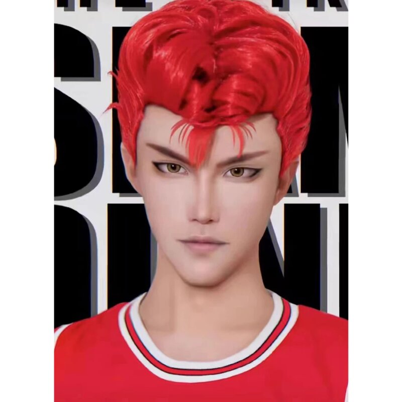 RUKAWA-Perruque noire à la mode, perruque Anime Slam Dunk Luminhoku AKURAGI, costume de cosplay rouge, basket-ball