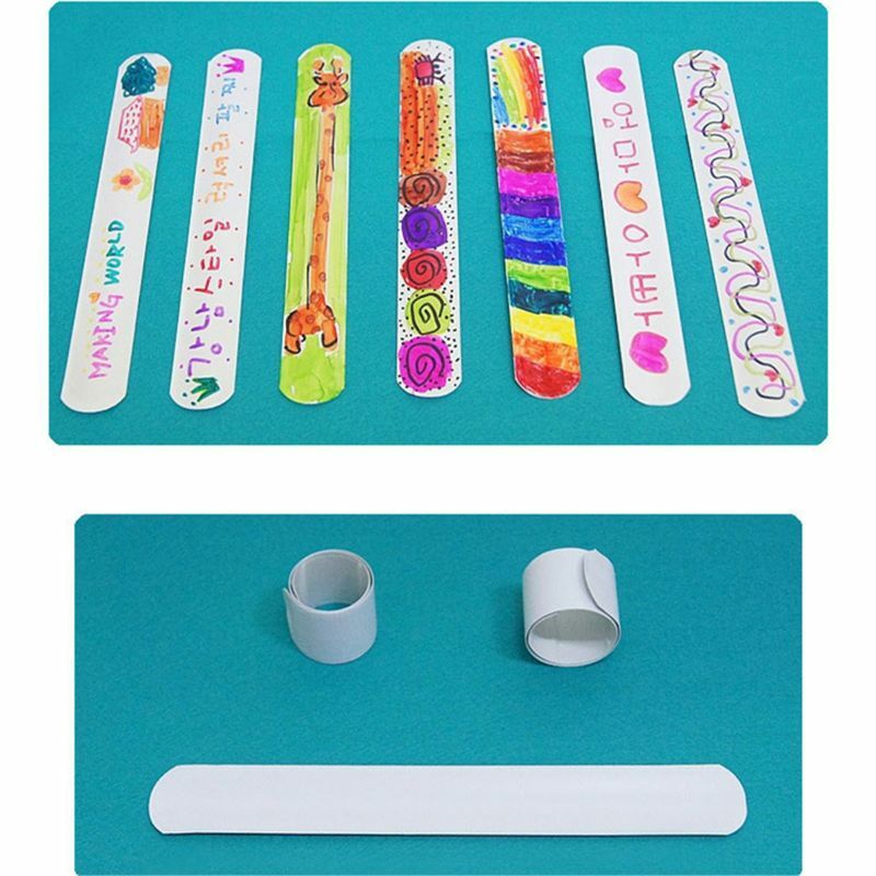 12 Pcs braccialetti schiaffi in bianco fai-da-te bomboniere regali di pasqua per bambini Art Craft Kindergarten
