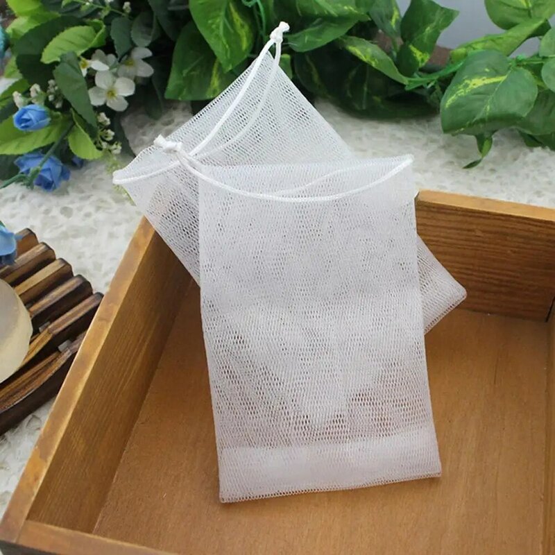 1Pcs Handmade Soap Foaming Net Plastic Mesh Cleansing Shower Soap Foaming Net Hanging Bubble Mesh Bag Facial Cleanser