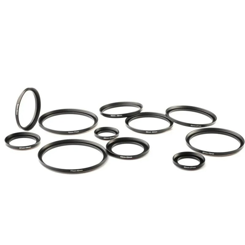 Filtre d'anneau métallique noir, 40.5mm-58mm 40.5-58mm 40.5 à 58mm, lentille Step Up, adaptateur