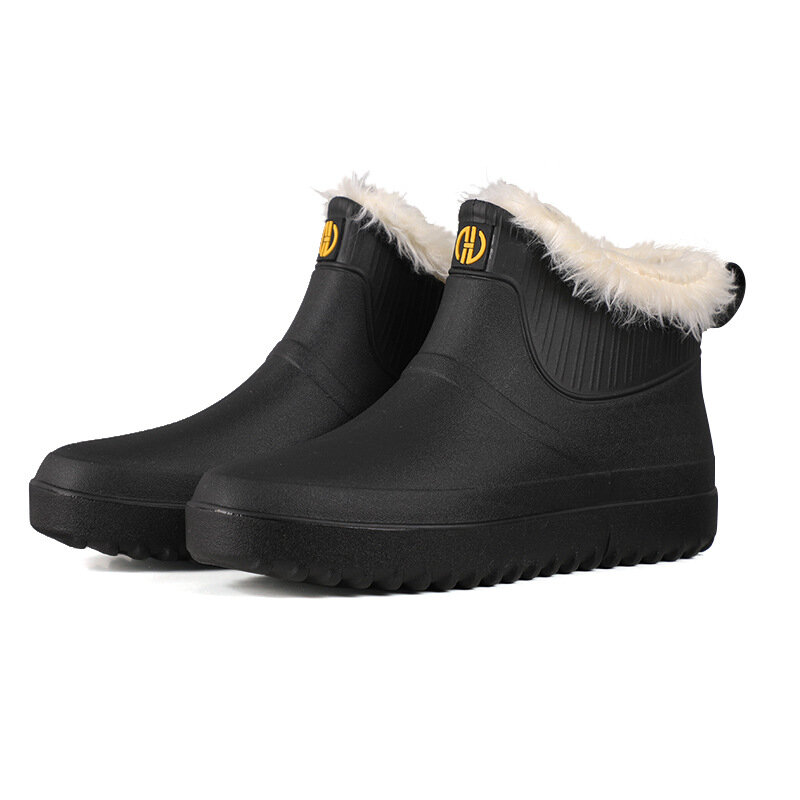 Zapatos de goma para lluvia para hombre, botas impermeables de tacón bajo, de PVC, trabajo, gran oferta, dfg56, 2020
