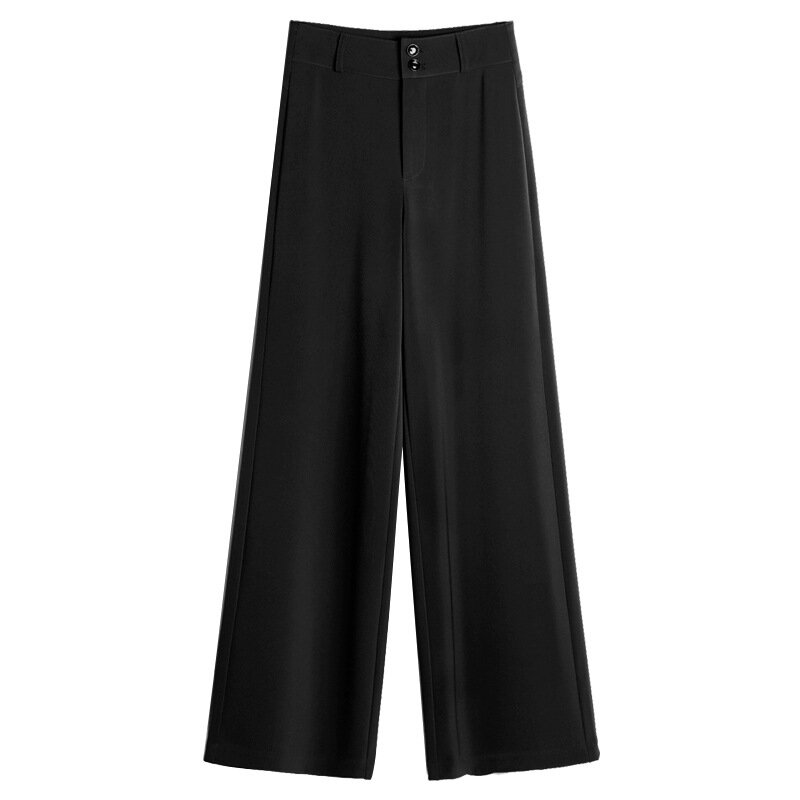 Calça feminina de algodão de alta qualidade, calça casual preta da moda para outono e inverno 2021