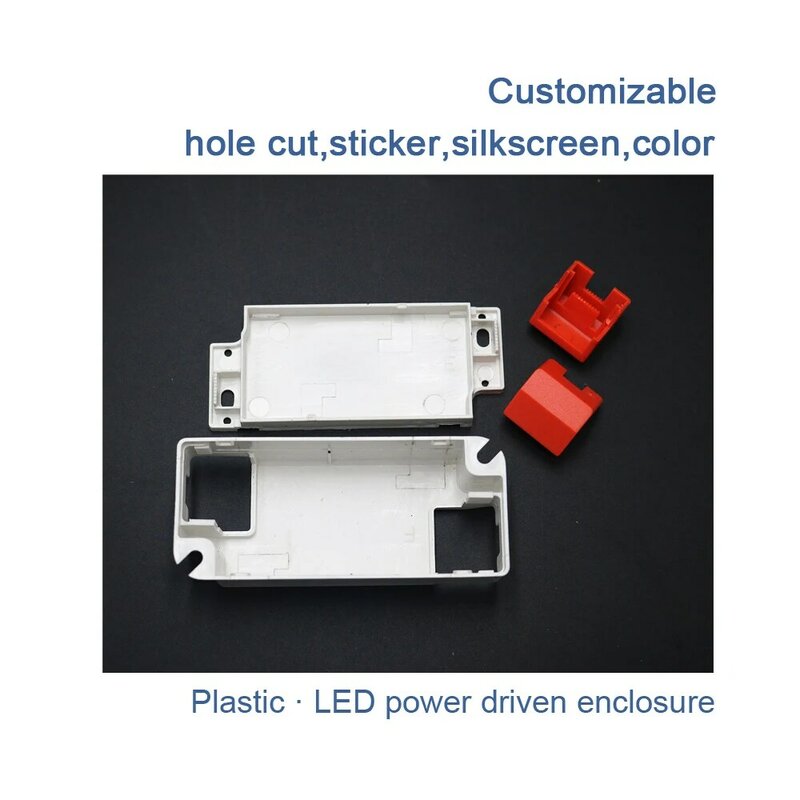 กล่องพลาสติก ABS สี่เหลี่ยมกลมสำหรับไฟ LED ไดรเวอร์10ชิ้นขนาด111*42*28มม.