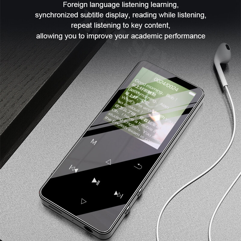Bluetooth 5.0 lecteur mp3 musique hifi média flac lecteur audio vocal enregistreur haut-parleur intégré avec