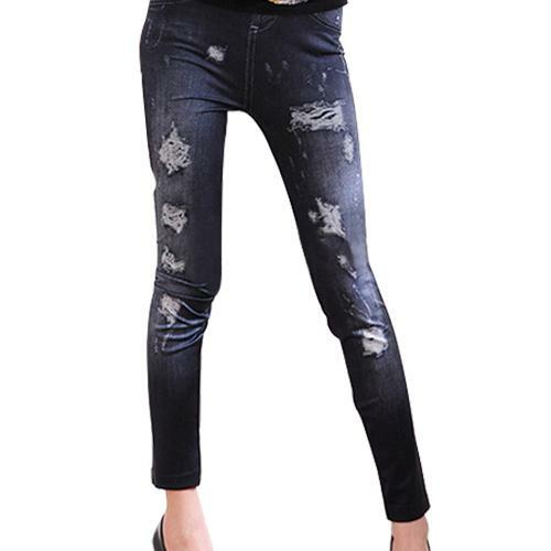 Брюки женские модные женские эластичные леггинсы облегающие рваные джинсы брюки-карандаш женские брюки спортивные брюки женские брюки