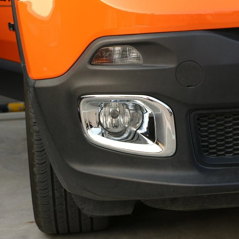 ABS cromo carro nevoeiro luz tampa, frente nevoeiro lâmpadas protetor, guarnição adesivos, acessórios para Jeep Renegade 2015, 2016, 2017, 2018, 2019