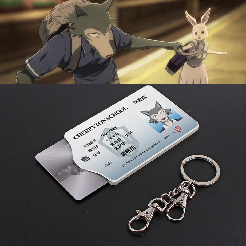 Porte-cartes Anime Beastars Legosi, porte-cartes étudiant en acrylique, porte-clés, étui à cartes, sac, porte-cartes bancaires, accessoires