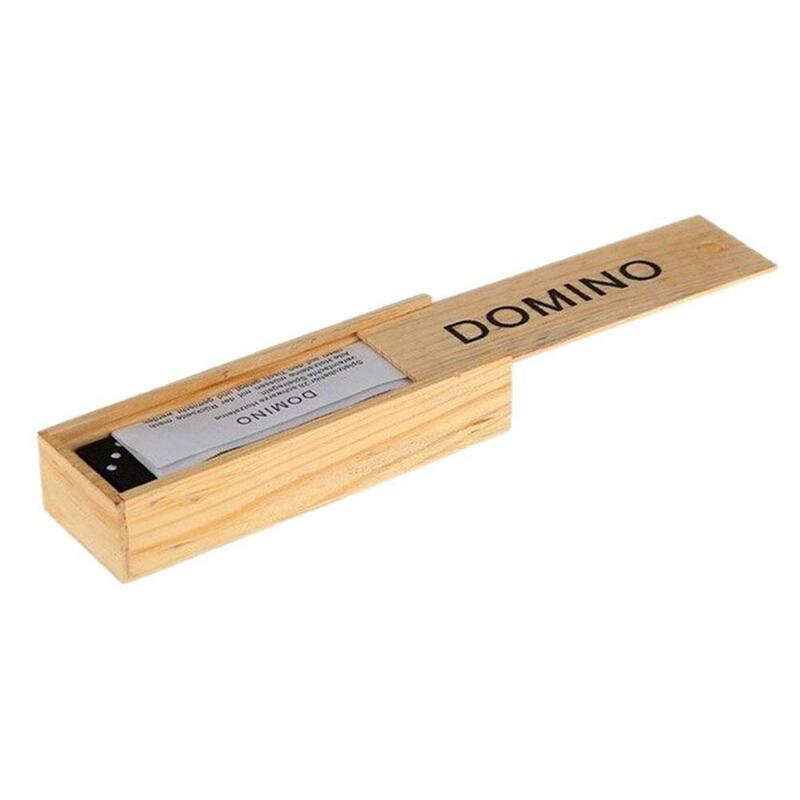 28 sztuk/zestaw drewniane pudełko czarne Domino drewniana płyta gra edukacja dzieci-rodzic inteligencja zabawki rozwijaj gra podróżna wcześnie