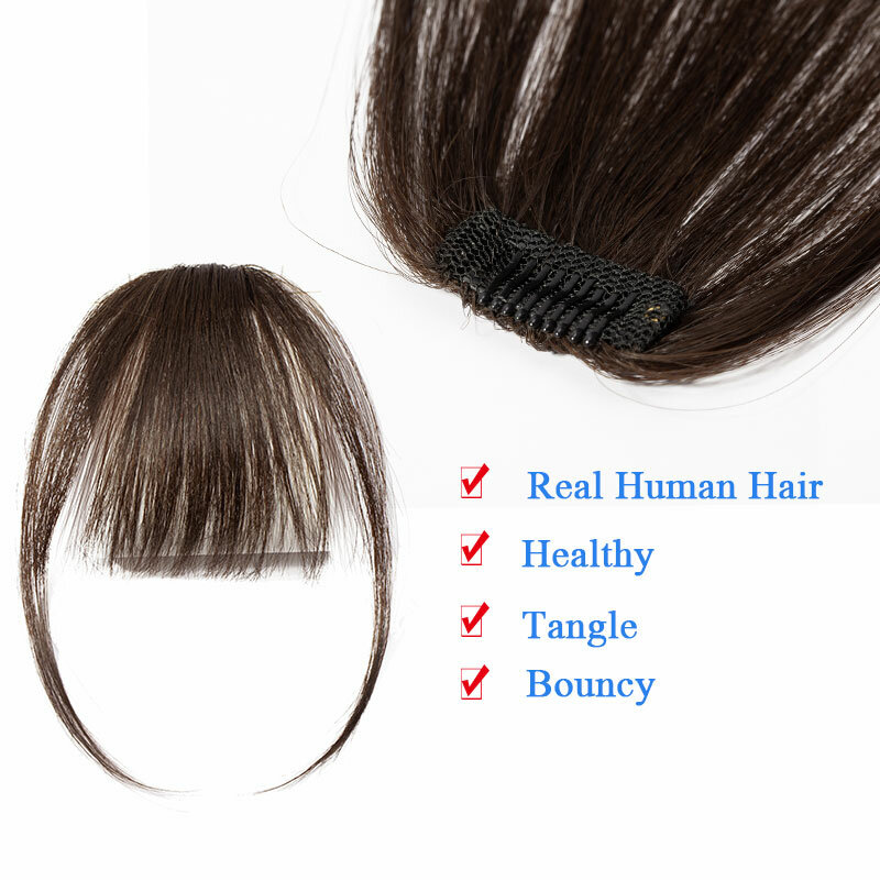 SEGO Clip In Bangs Human Hair Air Bangs Invisible Bangs Brazilian Blonde Hair Pieces Non-remy Replacement Hair Extension