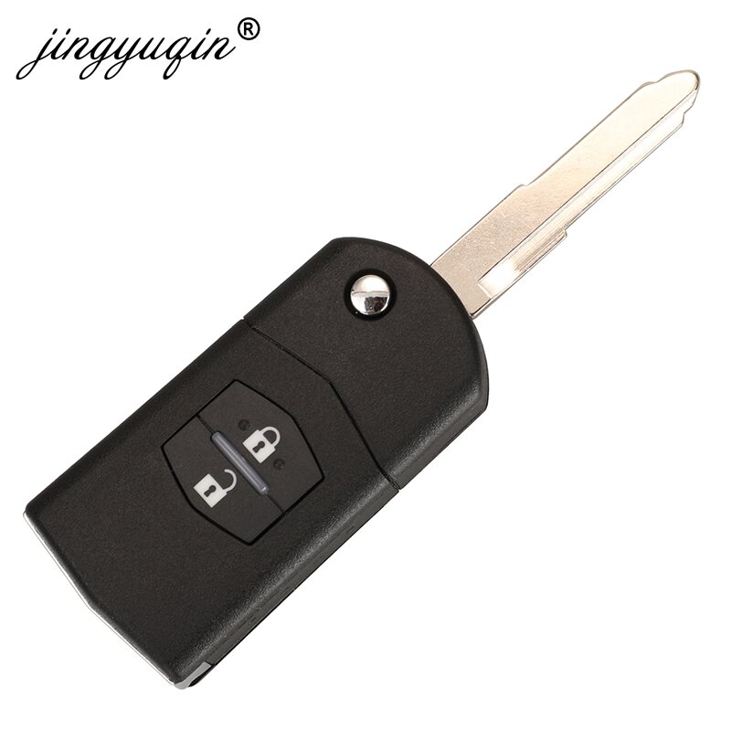 jingyuqin 2/3 Button Remote Key Fob Shell Case Folding Flip For Mazda 2 3 5 6 CX-7 / CX-9 / MX-5 With Uncut Blade Replacement