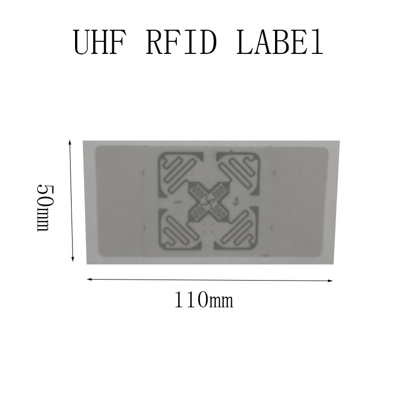 Etiqueta adhesiva de papel de cobre blanco con Chipset Impjin M4, tamaño de etiqueta personalizado, UHF, RFID, H47, 110x50 o 110x90