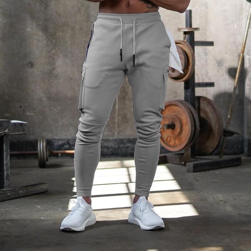 Esporte jogging calças dos homens ginásio correndo drawstring calças de treinamento de fitness treino de musculação moletom jogger calças