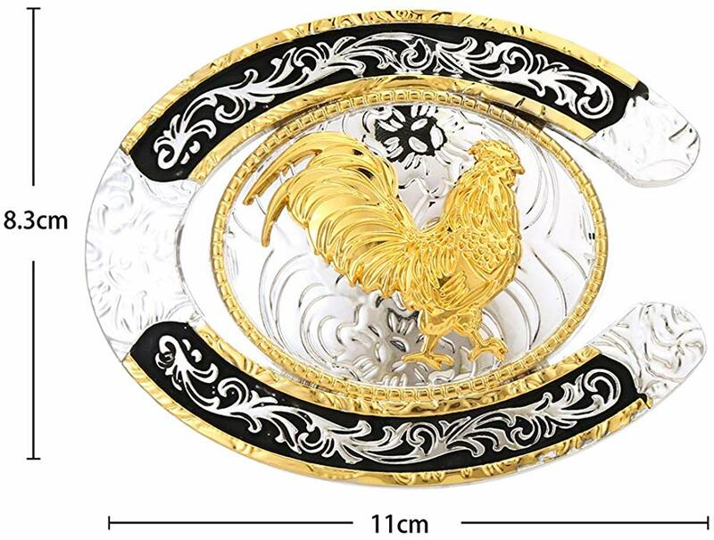 U Shape Gold RoosterสำหรับMan Westernคาวบอยหัวเข็มขัดเข็มขัดCustom Alloyกว้าง4ซม.