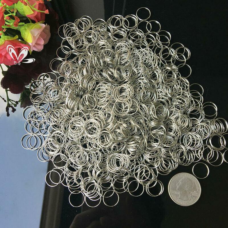 Piezas de conector de anillo de plata, cadena colgante de cristal, 12MM, 100 unidades