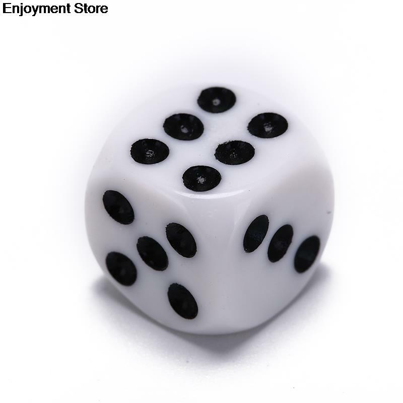 5Pcs/Lot 6 Sided Drinking Dice 16MM White Dices Acrylic Round Corner Data Party Game Cubes RPG Dice Digital Dices