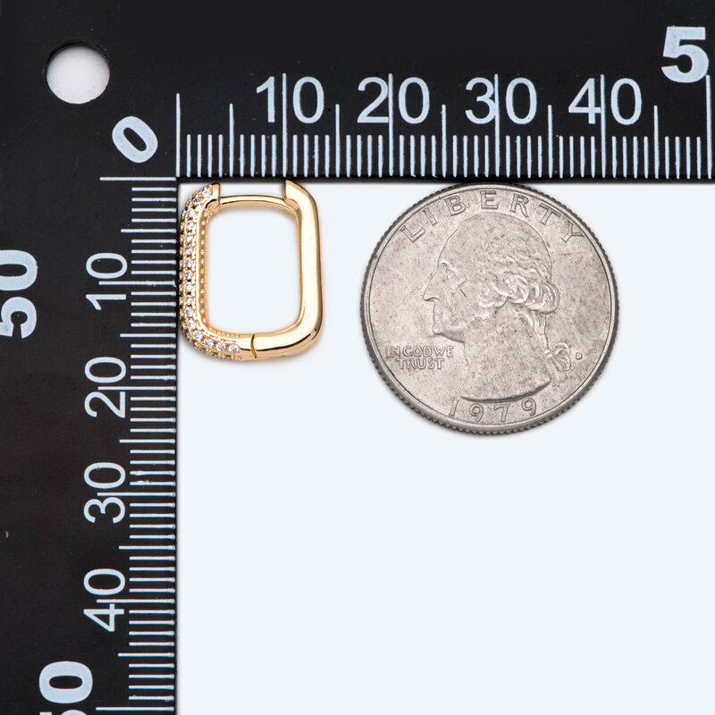 4 pces cz pavimentado oval leverback orelha ganchos, banhado a ouro em latão, brinco hoop componentes (GB-2292)