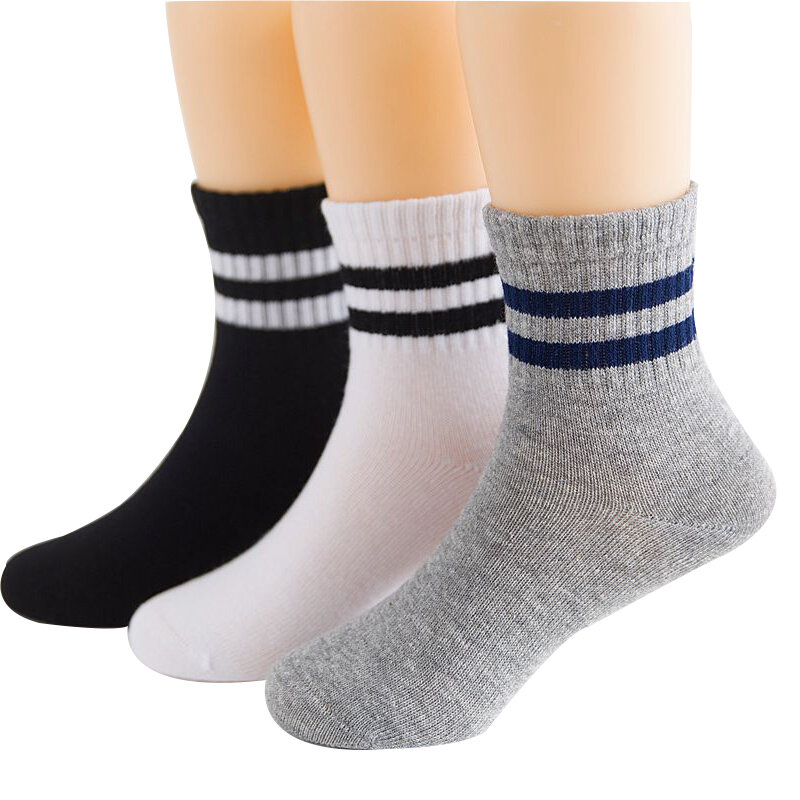 3 Paren/partij Jongens Sokken Lente & Herfst Streep Hoge Kwaliteit Katoen Merk Student Kids Sokken 3-15 Jaar Kinderen sokken