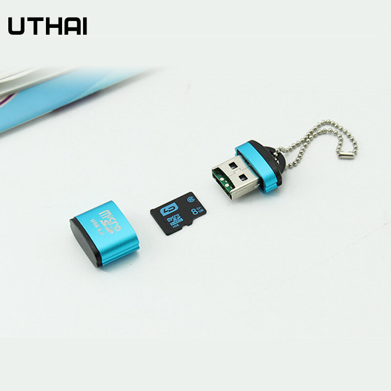UTHAI CR016 Mini Micro SD Card Ponsel Kecepatan Tinggi Pembaca Kartu Memori TF Komputer Mobil Speaker Pembaca Kartu