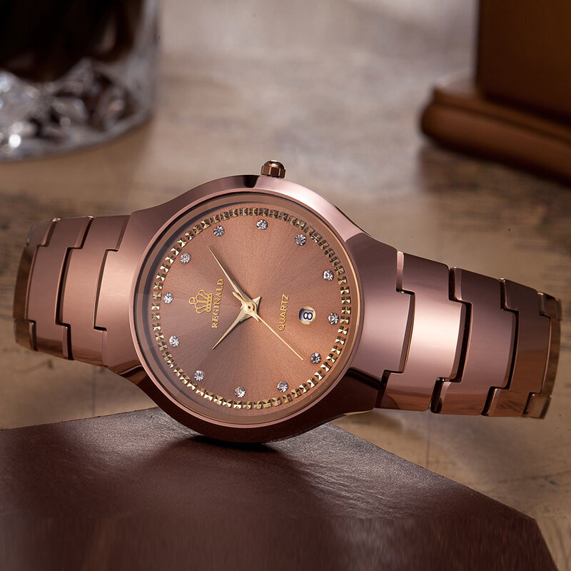 최고 브랜드 럭셔리 REGINALD 시계 여성용, 텅스텐 스틸 쿼츠 손목시계 숙녀 시계 2020
